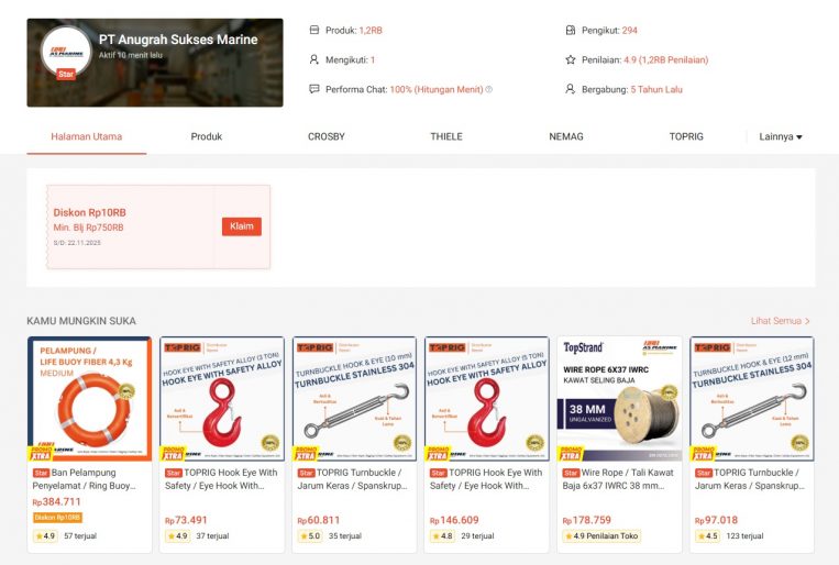 shopee pt anugrah sukses marine