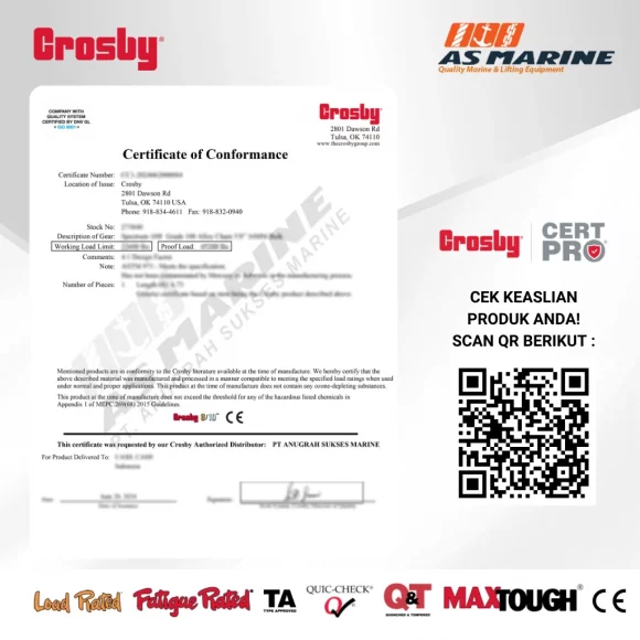 Sertifikat Crosby USA