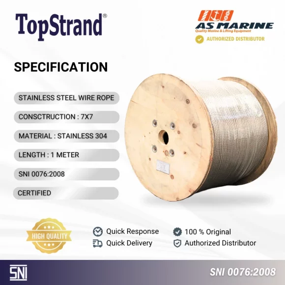 Wire Rope / Tali Kawat Baja 7x7 SS304 1 mm Stainless 304 TopStrand - Image 3