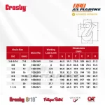 Tabel Ukuran Crosby A1328