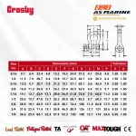 Tabel Ukuran Crosby G209
