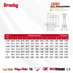 Tabel Ukuran Crosby G210 2