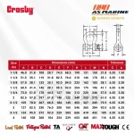 Tabel Ukuran Crosby G2130