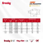Tabel Ukuran Crosby G341