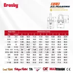 Tabel Ukuran Crosby G450 1