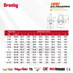 Tabel Ukuran Crosby G450 2