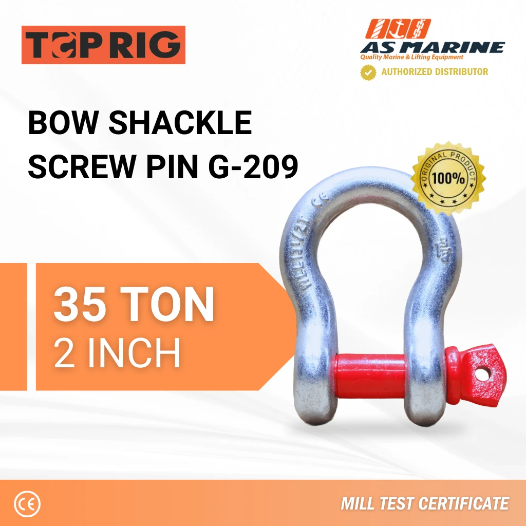 Bow Shackle Screw PIN G209 - 35 Ton Toprig Bow Shackle Screw PIN G209 - 35 Ton Toprig