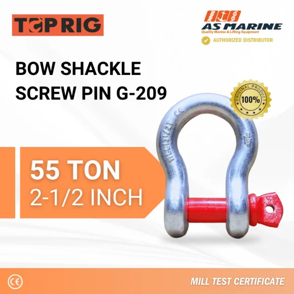 Bow Shackle Screw PIN G209 - 55 Ton Toprig Bow Shackle Screw PIN G209 - 55 Ton Toprig