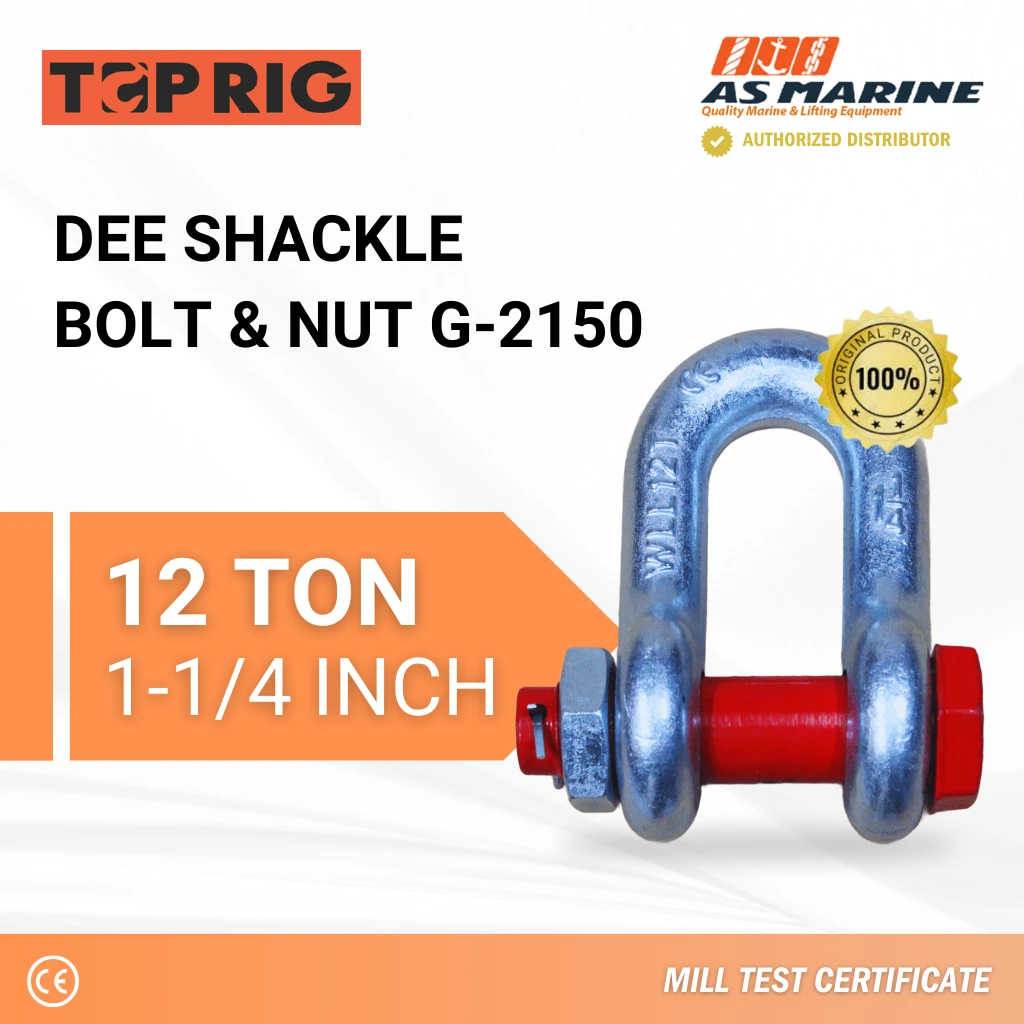 Dee Shackle Bolt & Nut G2150 - 12 Ton Toprig Dee Shackle Bolt & Nut G2150 - 12 Ton Toprig