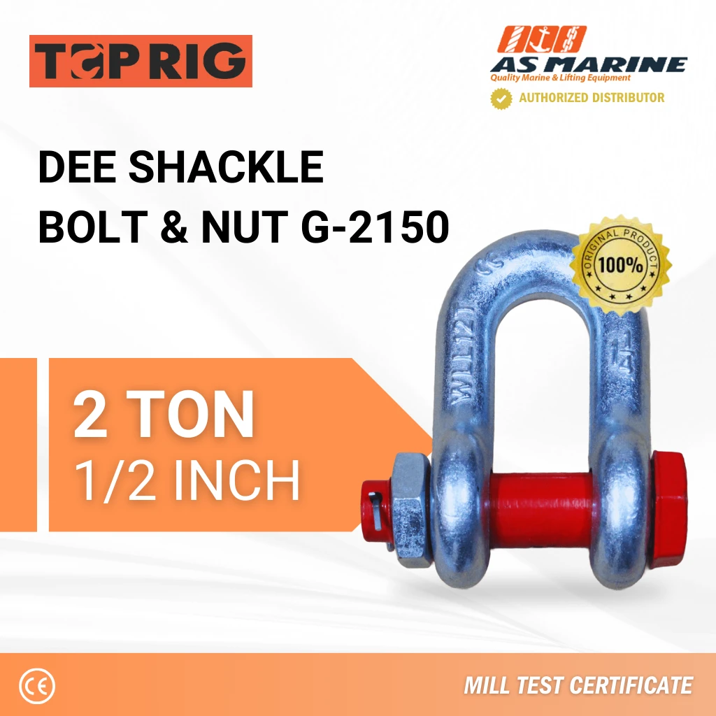 Dee Shackle Bolt & Nut G2150 - 2 Ton Toprig Dee Shackle Bolt & Nut G2150 - 2 Ton Toprig