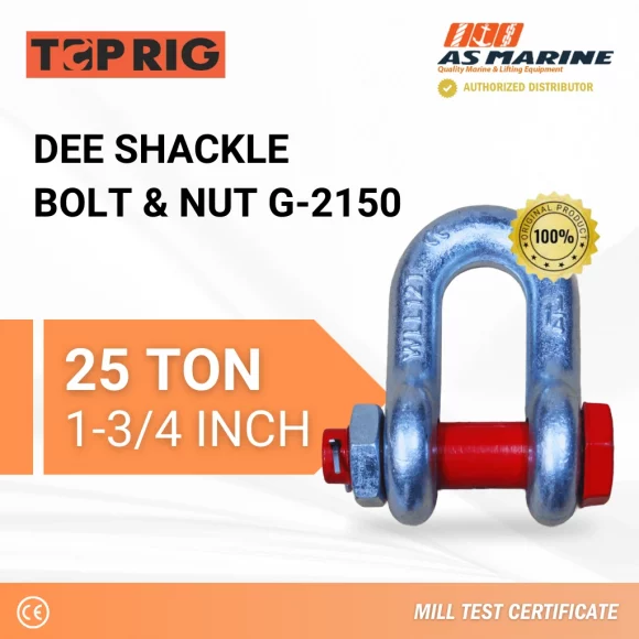 Dee Shackle Bolt & Nut G2150 - 25 Ton Toprig Dee Shackle Bolt & Nut G2150 - 25 Ton Toprig