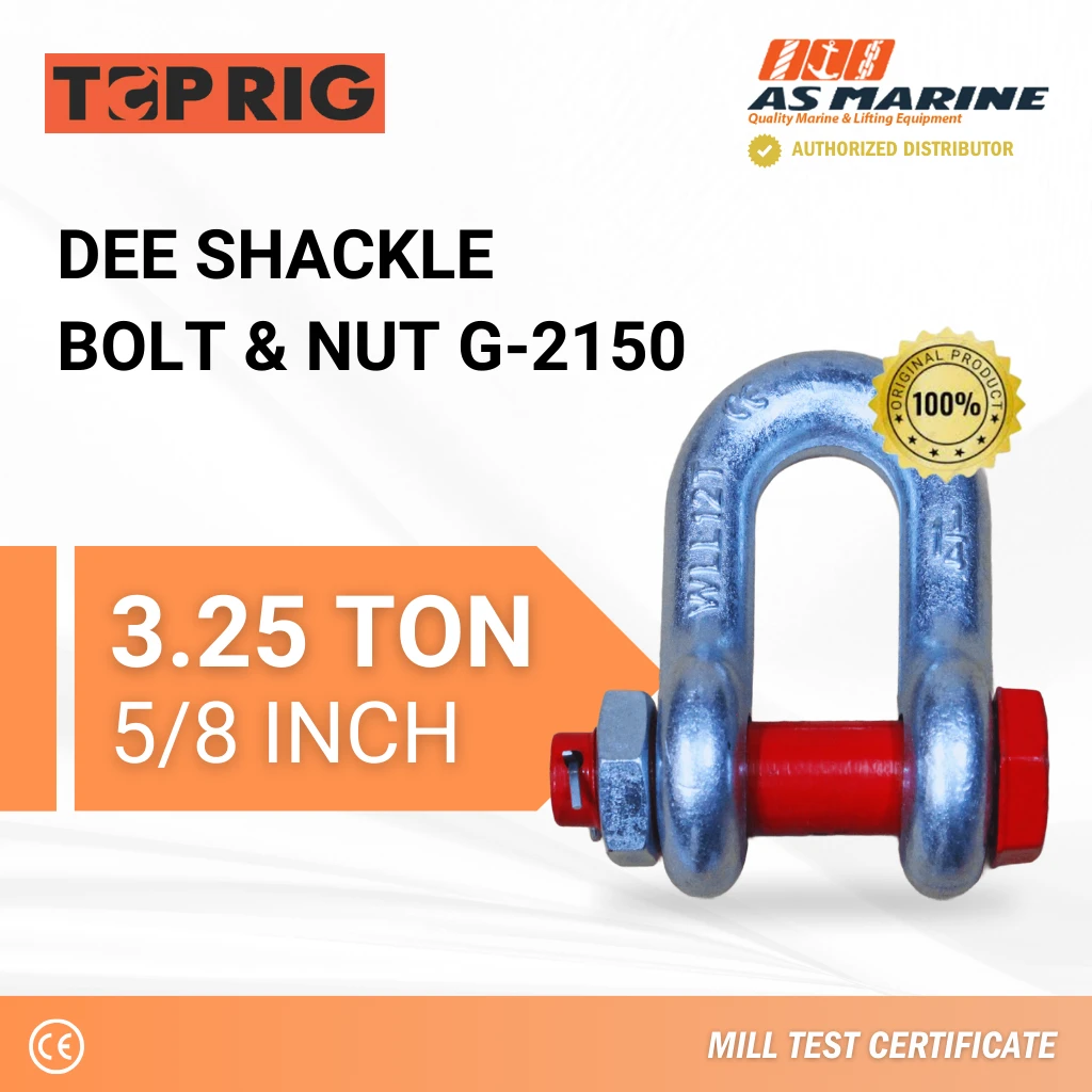 Dee Shackle Bolt & Nut G2150 - 3,25 Ton Toprig Dee Shackle Bolt & Nut G2150 - 3,25 Ton Toprig