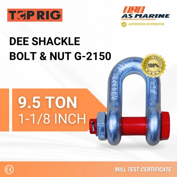 Dee Shackle Bolt & Nut G2150 - 9,5 Ton Toprig
