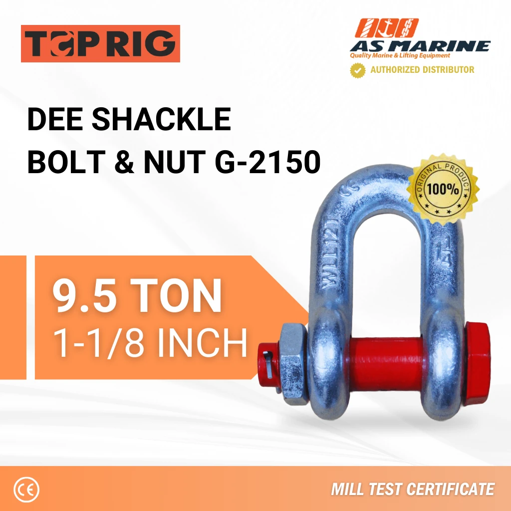Dee Shackle Bolt & Nut G2150 - 9,5 Ton Toprig Dee Shackle Bolt & Nut G2150 - 9,5 Ton Toprig