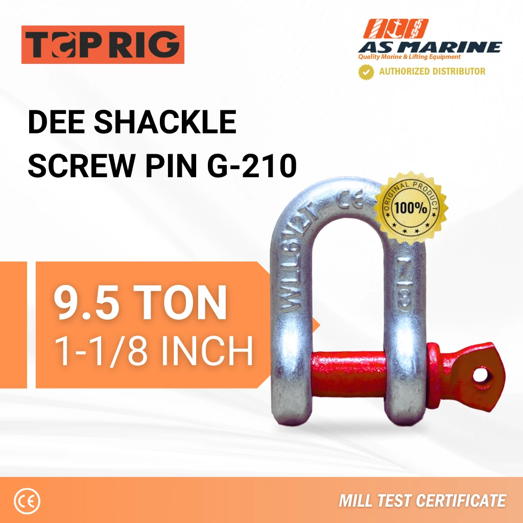 Dee Shackle Screw PIN G210 - 9,5 Ton Toprig Dee Shackle Screw PIN G210 - 9,5 Ton Toprig