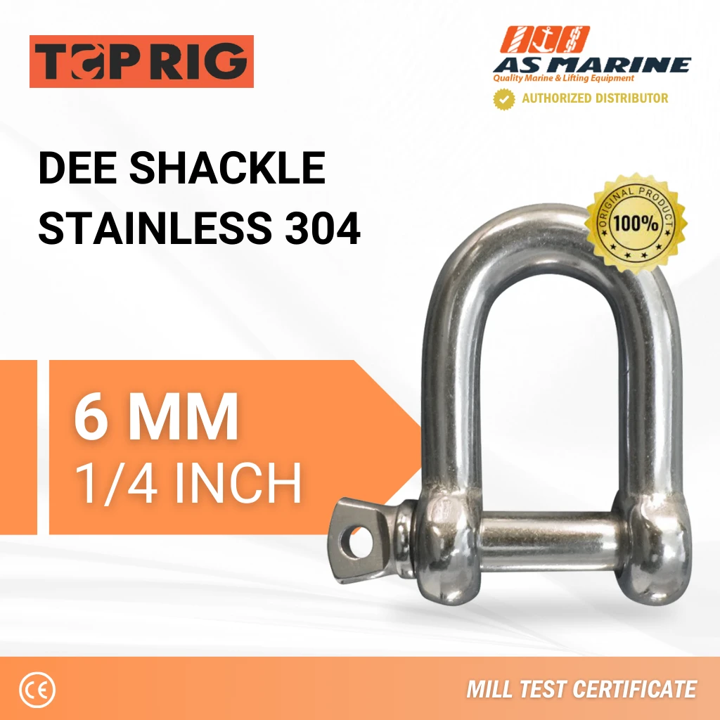 Dee Shackle Stainless 304 - 6 mm Toprig Dee Shackle Stainless 304 - 6 mm Toprig