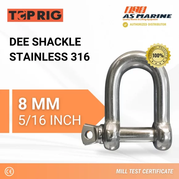 Dee Shackle Stainless 316 - 8 mm Toprig