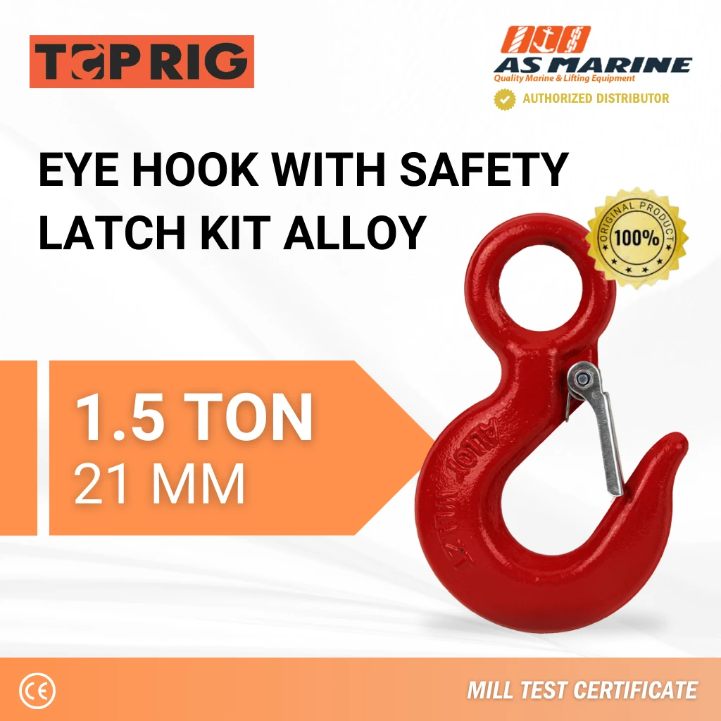Hook Eye With Safety Latch Kit Alloy 1,5 Ton Toprig Hook Eye With Safety Latch Kit Alloy 1,5 Ton Toprig