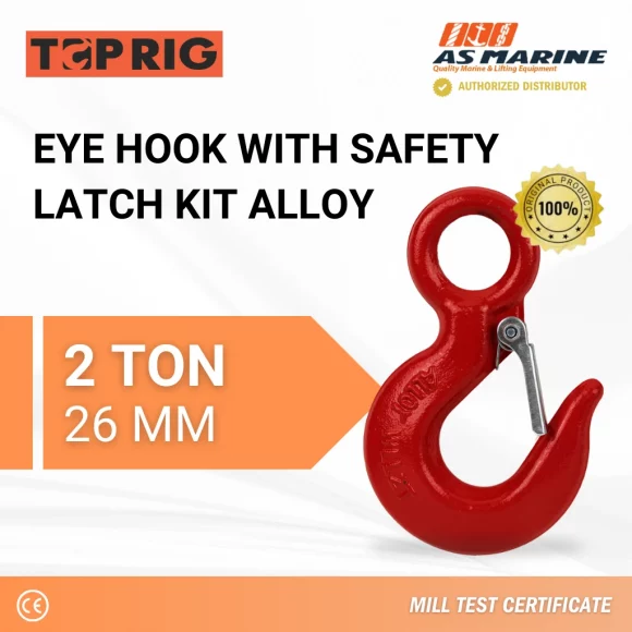 Hook Eye With Safety Latch Kit Alloy 2 Ton Toprig