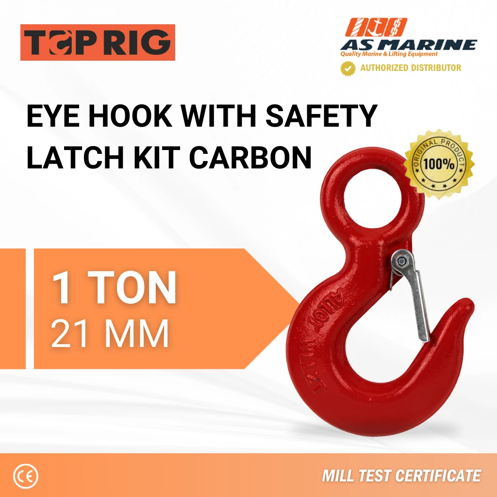 Hook Eye With Safety Latch Kit Carbon 1 Ton Toprig Hook Eye With Safety Latch Kit Carbon 1 Ton Toprig