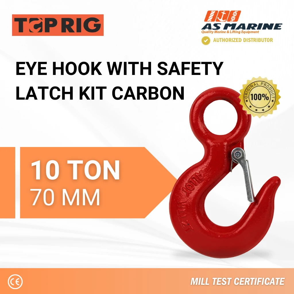 Hook Eye With Safety Latch Kit Carbon 10 Ton Toprig Hook Eye With Safety Latch Kit Carbon 10 Ton Toprig