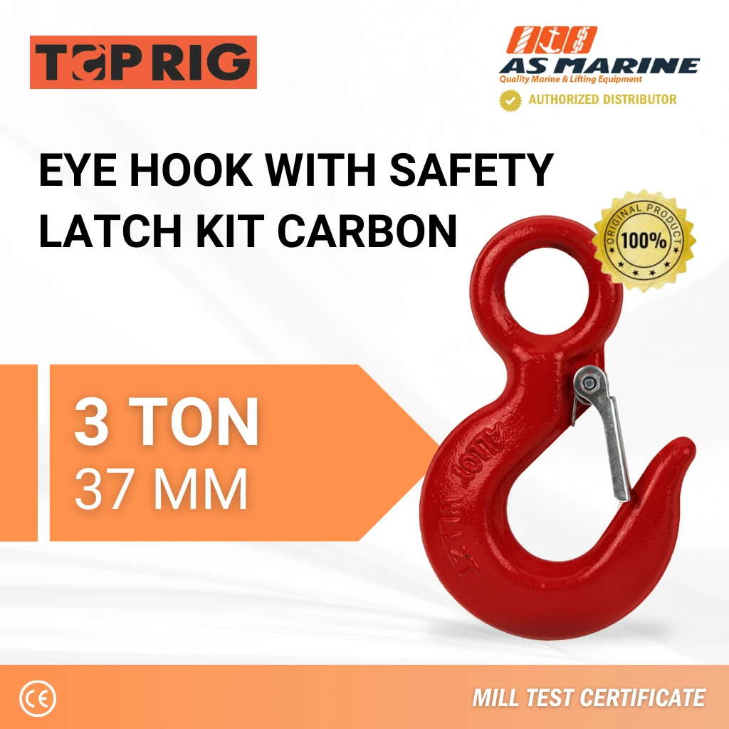 Hook Eye With Safety Latch Kit Carbon 3 Ton Toprig Hook Eye With Safety Latch Kit Carbon 3 Ton Toprig