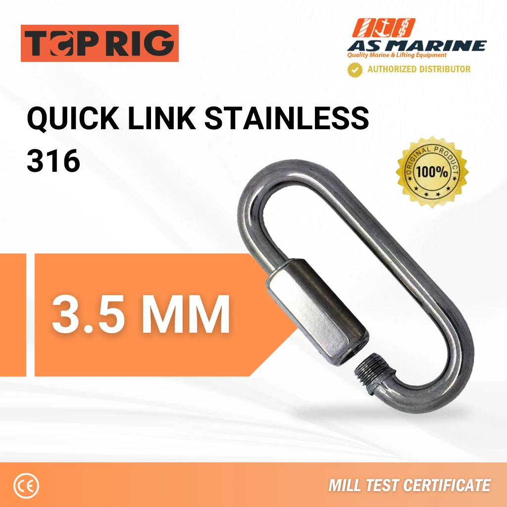 Quick Link Stainless 316 3.5 mm Toprig Quick Link Stainless 316 3.5 mm Toprig
