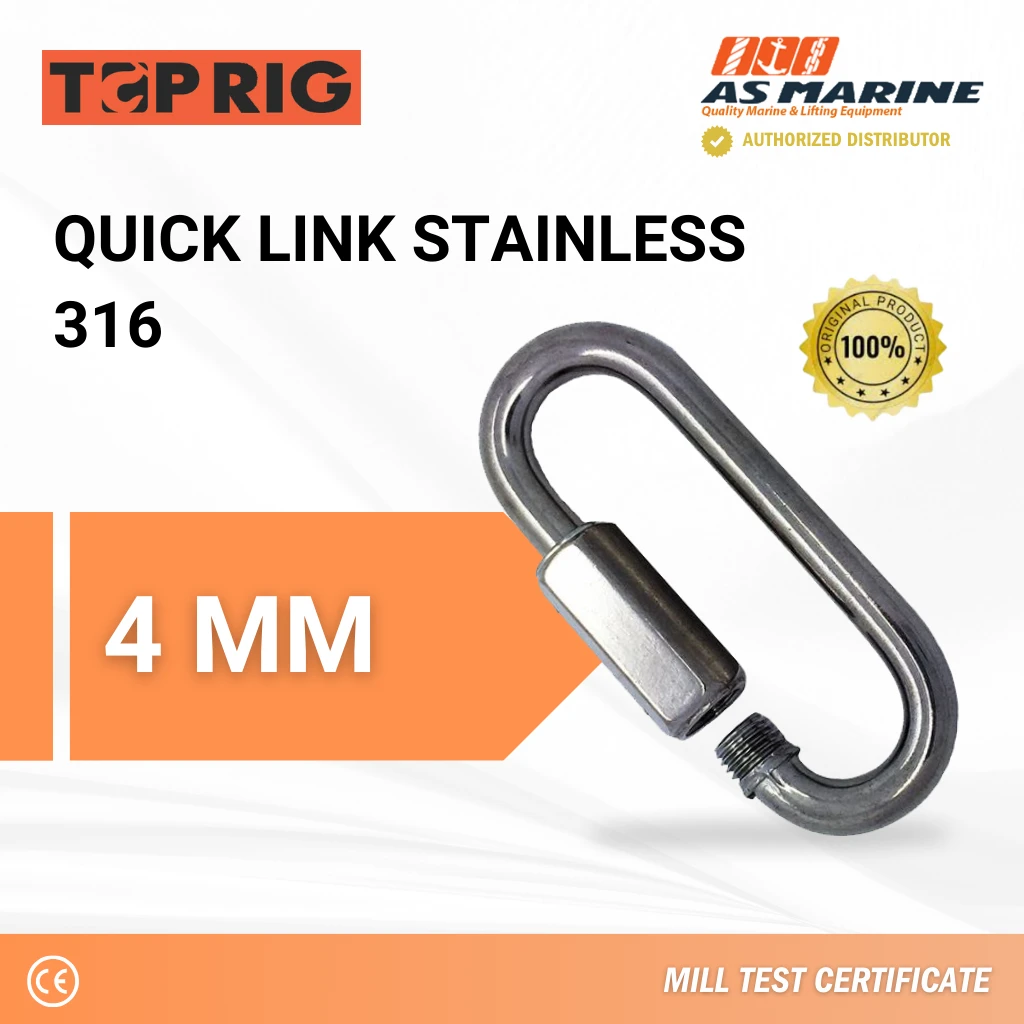 Quick Link Stainless 316 4 mm Toprig Quick Link Stainless 316 4 mm Toprig