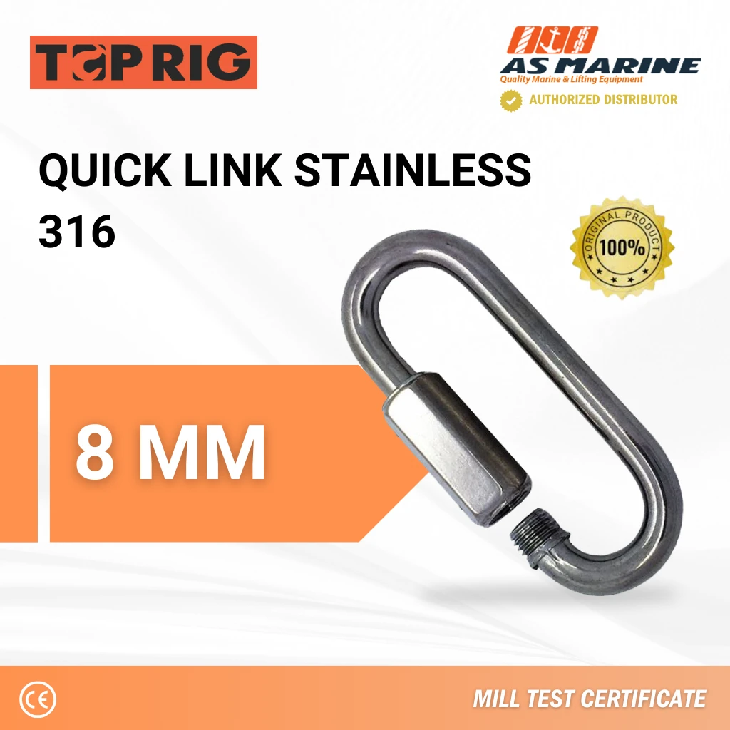 Quick Link Stainless 316 8 mm Toprig Quick Link Stainless 316 8 mm Toprig