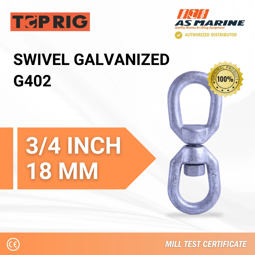 Swivel Galvanized G402 - 18 mm - 3/4 Inch Toprig Swivel Galvanized G402 - 18 mm - 3/4 Inch Toprig