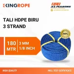 Tali HDPE 3 Strand Biru - 3 mm