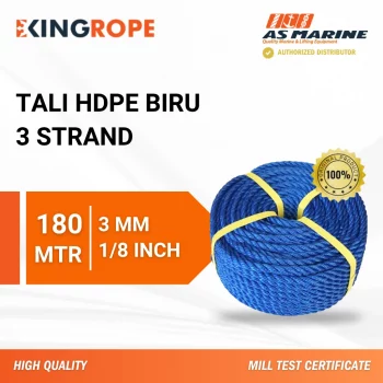 Tali HDPE 3 Strand Biru - 3 mm
