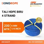 Tali HDPE 4 Strand Biru - 6 mm