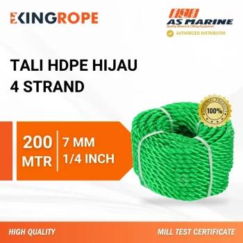Tali HDPE 4 Strand Hijau - 7 mm