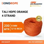 Tali HDPE 4 Strand Orange - 8 mm