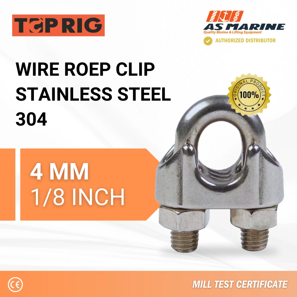 Wire Rope Clip Stainless Steel 304 - 4 mm Toprig Wire Rope Clip Stainless Steel 304 - 4 mm Toprig