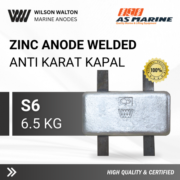 Zinc Anode Welded - Anti Karat Kapal S6 - 6,5 Kg - Wilson Walton Zinc Anode Welded - Anti Karat Kapal S6 - 6,5 Kg - Wilson Walton