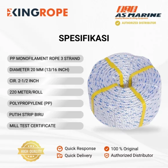 Spesifikasi Tali PP Monofilament - 20 mm