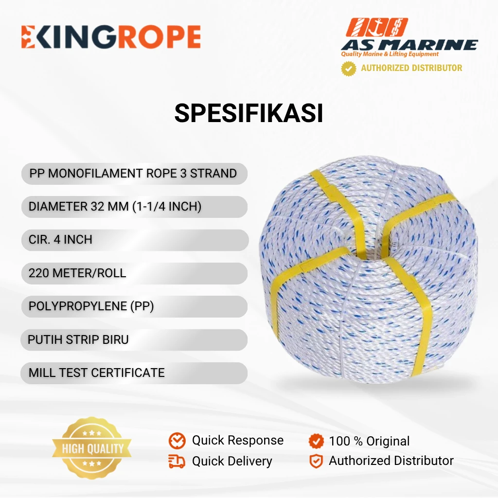 Spesifikasi Tali PP Monofilament - 32 mm Spesifikasi Tali PP Monofilament - 32 mm
