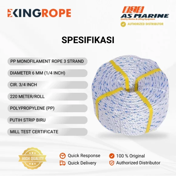 Spesifikasi Tali PP Monofilament - 6 mm