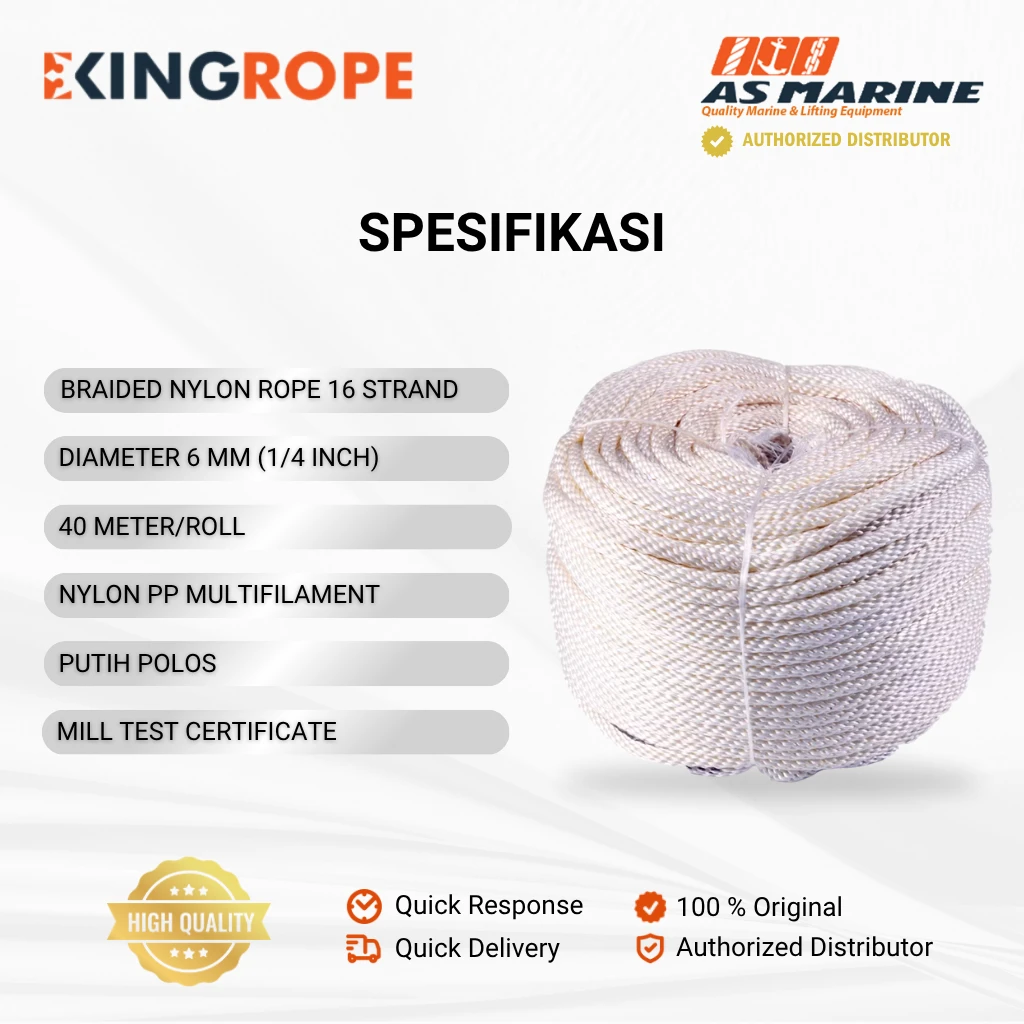 Spesifikasi Tali Nilon Kepang - 6 mm Spesifikasi Tali Nilon Kepang - 6 mm