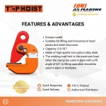 Features & Advantages Horizontal Lifting Clamp Tophoist