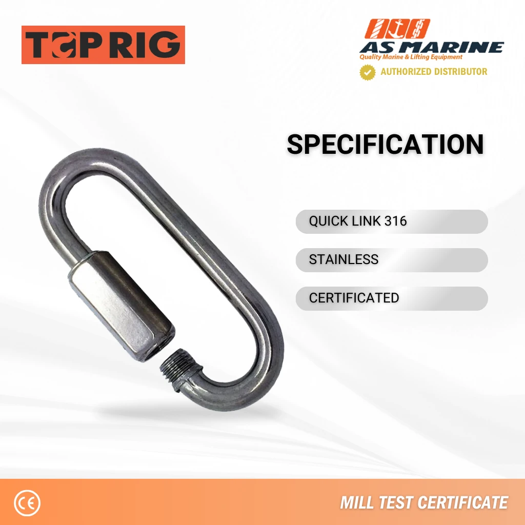 Spesifikasi Quick Link Stainless 316 Toprig Spesifikasi Quick Link Stainless 316 Toprig