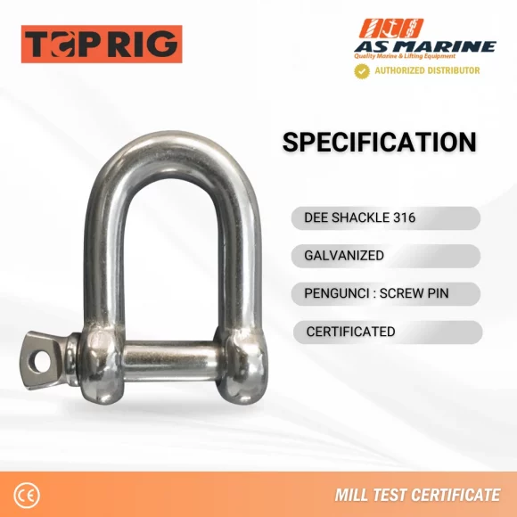 Spesifikasi Dee Shackle Stainless 316 Toprig