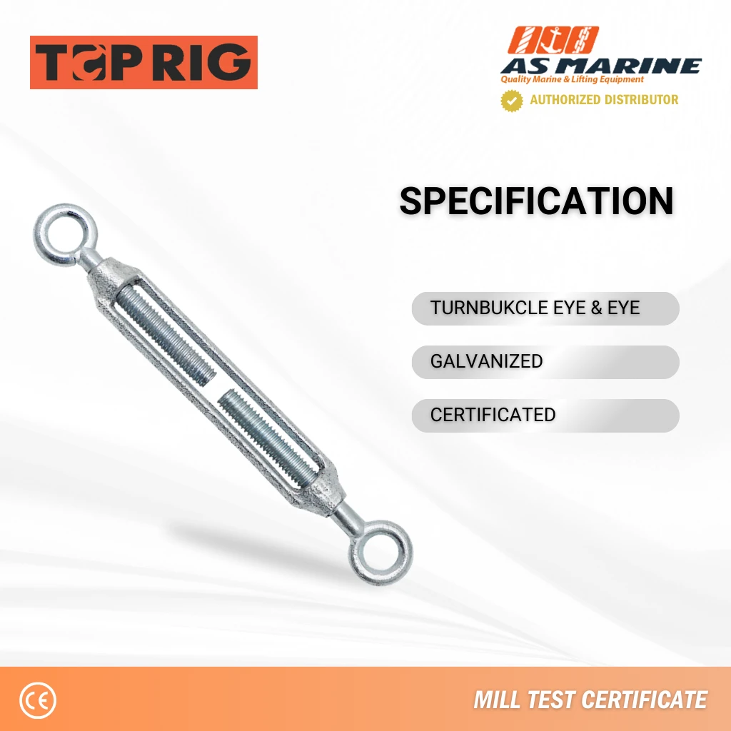 Spesifikasi Turnbuckle Eye & Eye Galvanized Toprig Spesifikasi Turnbuckle Eye & Eye Galvanized Toprig
