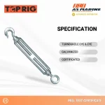 Spesifikasi Turnbuckle Hook & Eye Galvanized Toprig