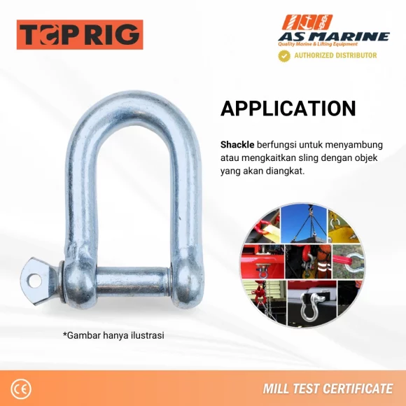 Aplikasi Dee Shackle Galvanized Toprig