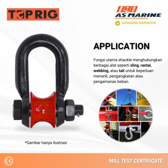 Aplikasi Dee Shackle Roller Bolt & Nut Toprig