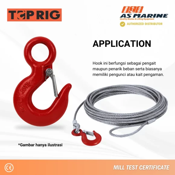 Aplikasi Hook Eye With Safety Latch Kit Alloy Toprig