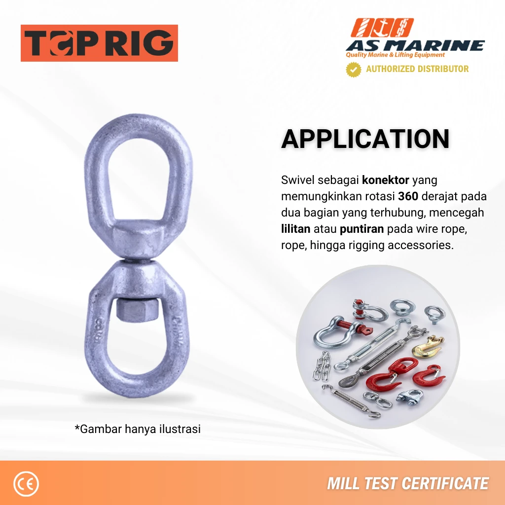 Aplikasi Swivel Galvanized G402 Toprig Aplikasi Swivel Galvanized G402 Toprig